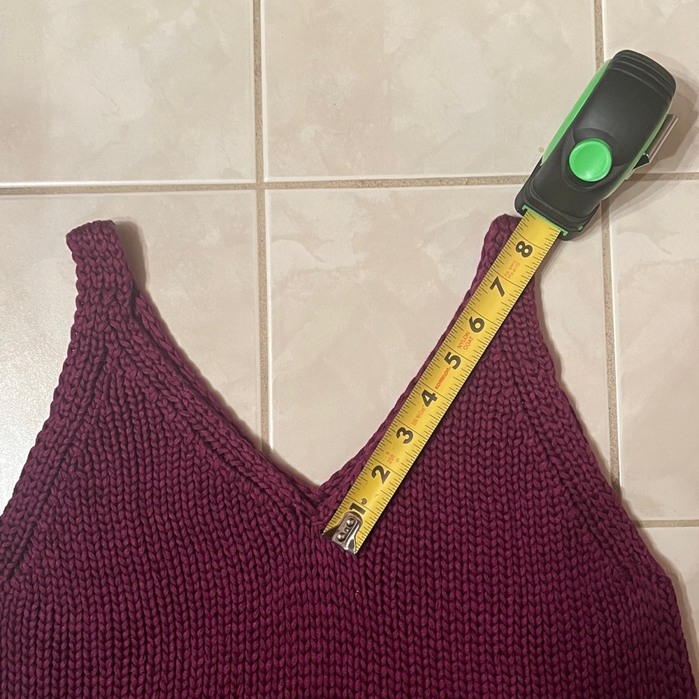 Banana Republic Purple Burgundy Knit 100% Cotton Sweater Tank Vest - Picture 11 of 11